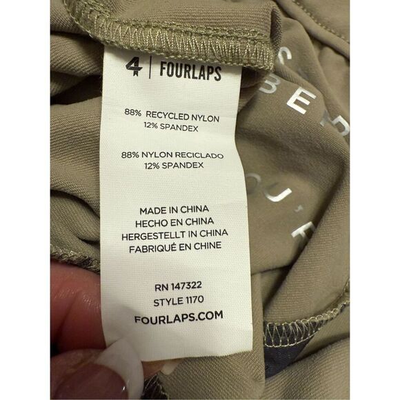 Four Laps Equip Short Size Medium Men's Athletic Fit Khaki Recycled - Picture 11 of 11